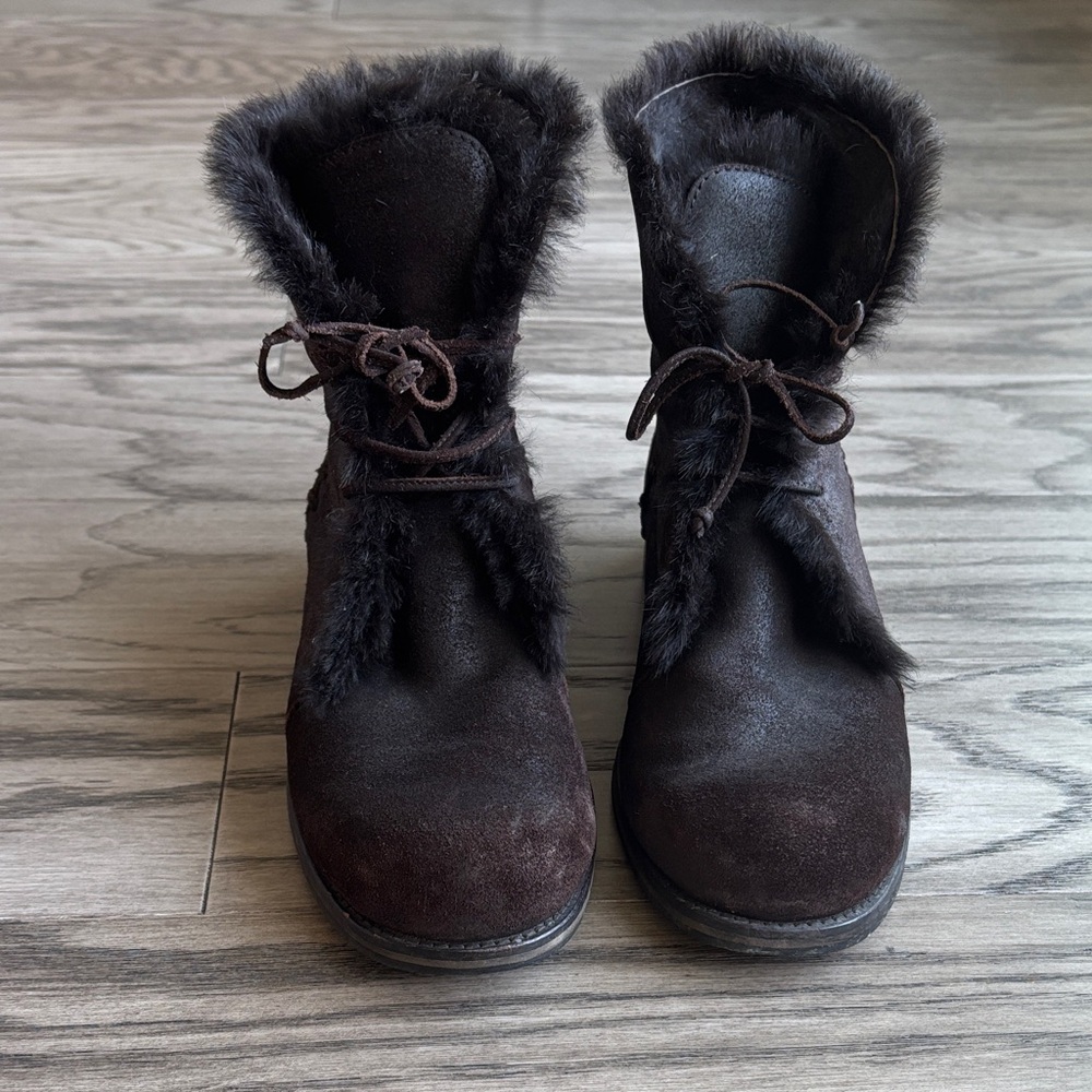 Jimmy Choo Dark Brown Fur-Lined Winter Boots